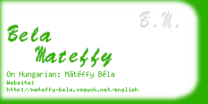 bela mateffy business card